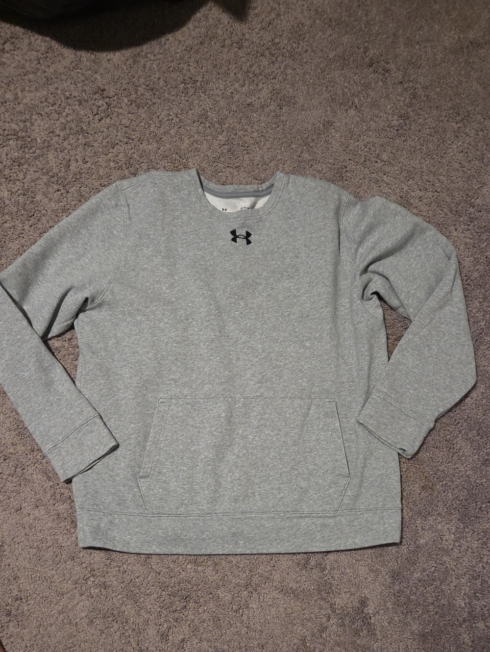 Under Armour Light Gray Crew Sweatshirt with Center Logo
